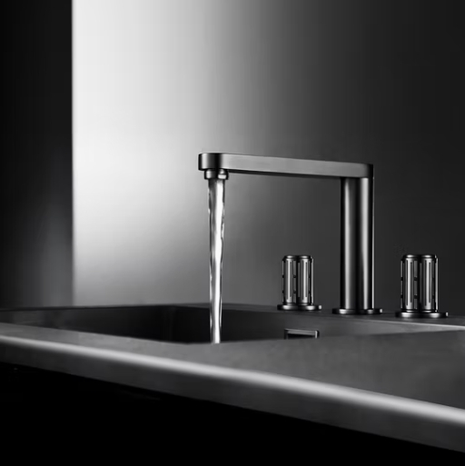 Wall Mounted Three Hole Brass Basin Faucet Mixer